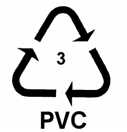 Materiál Polyvinylchlorid - číselný kód 3